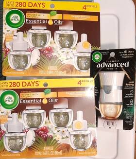 Reckitt Benckiser Llc 2318497 8 Count Air Wick Essential Oils Paradise Retreats Plug-in Refills And Warmer