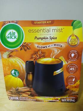 3293304 Reckitt Benckiser Llc Air Wick Essential Mist Diffuser Starter Kit Pumpkin Spice Cordless 0.67 Fl Oz
