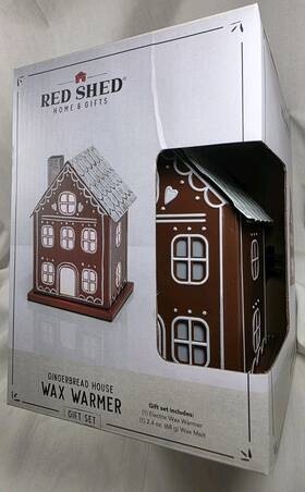 Red Shed 2518195 Country Metal Gingerbread House Wax Warmer Pomegranate Yule Mule