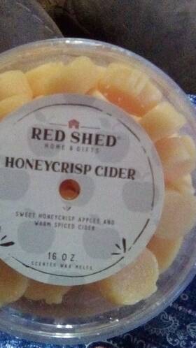 400032 Red Shed Honeycrisp Apple And Spiced Cider Wax Melts Yellow 16 Oz