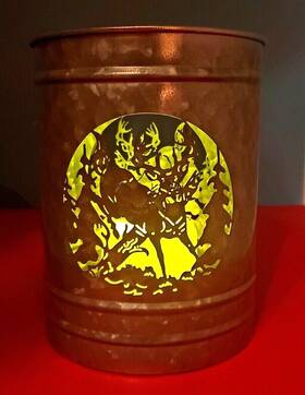 Red Shed 749394311186 Galvanized Container Candle Holder Solo Deer/buck Hunting Duck Metal Art Scene
