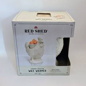 Red Shed 749394397111 Ceramic Rooster Electric Wax Warmer Honeycrisp Cider Gift Set New