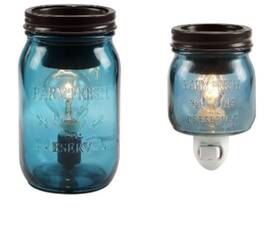 Sh-002-10dt Red Shed Blue Jar Wax Warmer Set