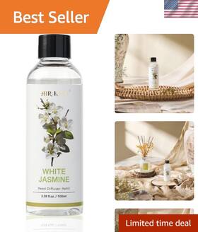 Reed Diffuser Oil Refill 764725806902 Long-lasting White Jasmine 100ml Easy Pour Design
