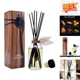 Reed Diffuser Set 688039942265 Elegant Santal Sandalwood Oil Gift - 4 Oz Aroma Delight