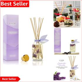 Reed Diffuser Set 696550921133 Home Fragrance - Lavender Vanilla For Bathroom And Office Decor