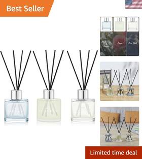 Reed Diffuser Set 701555572249 Long-lasting Black Cedar Juniper Rose Sea Salt With Fiber Sticks