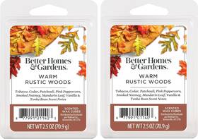 Bg10-47 Rimports Inc Better Homes And Gardens Scented Wax Cubes 2.5oz 2-pack Warm Rustic Woods