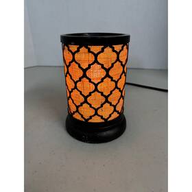 Mc-063 Rimports Inc. Electric Wax Melt Warmer Black Metal Trellis Burlap Lamp