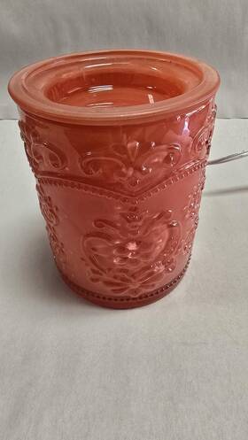 Mc-476 Rimports Glass Wax Melt Warmer 25w Hi/med/low Dimmer Coral Dish