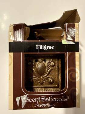 Sc-142 Rimports Usa Llc Scentsationals Filigree Fragrance Hearth Wax Warmer Brown
