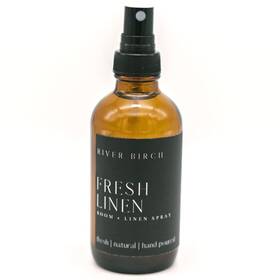 B0btkhz8wd River Birch Fresh Linen Scented Room And Spray - 4 Oz Glass Bottle Home Frag
