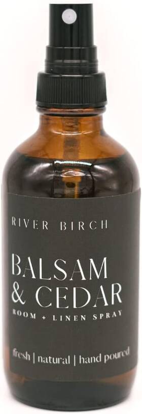 River Birch Candles 744759431424 Luxury Linen And Room Spray - Balsam Cedar Fragrance 4 Oz Glass Bottle