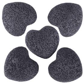 Rcz0016806 Rockcloud Black Lava Rock Stone Heart Shape Pocket Stones Dyed Rocks Aromatherapy