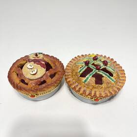 86232 Roman Inc. 2 Snowman Design And Christmas Tree Pie Potpourri Boxes 3 Inch