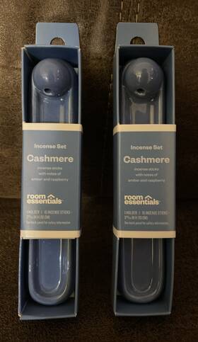 Room Essentials 647658067919 X2 Incense W Holder Cashmere Scent Notes Of Amber And Raspberry