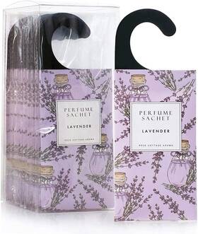 Rose Cottage 718235321936 Large 12 Packs Lavender Hanging Closet Deodorizer Air Lavender-c