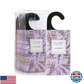 B08vhpxjbz Rose Cottage 12-pack Lavender Hanging Scented Sachets Closet Air Freshener Deodo