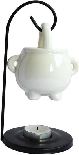 Samlee-7864544 Samlee Essential Oil Burner Wax Melt Hanging Cauldron White