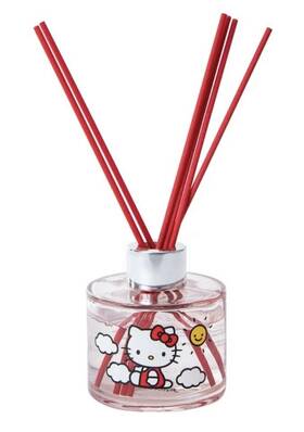 Sanrio 680079019419 Hello Kitty Reed Diffuser Strawberry Scent With Glass Bottle Oil 6 Sticks