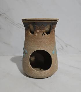 J063-2 Santa Fe Oil Burner 5.5 Inch - Diffuser Wax Vintage Southwest Design 2.5 Holding Cup