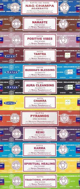 Satya 799695745517 Set Of 12 Nag Champa Namaste Positive Vibes Tantra Buddha Blessing Aura