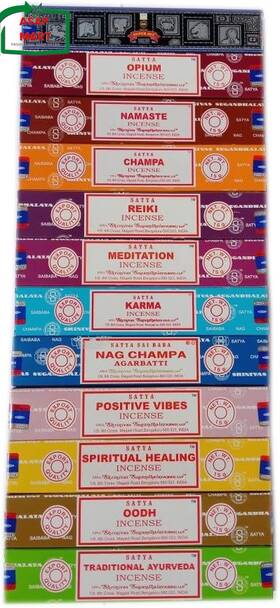 86002 Satya Incense Set X 15gram Includes Nag Super Hit Oodh Positive Vibes Namas