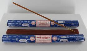 Satya 904234402161 Nag Champa Jumbo Incense Stick Set With Wood Burner 16 Inch