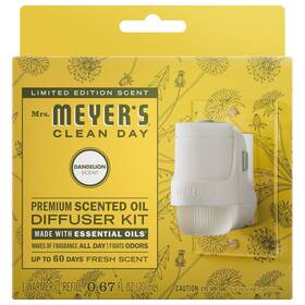 Sc Johnson 392396 Mrs. Meyers Clean Day Premium Scented Oil Diffuser Kit Dandelion 1 Warmer And