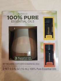 036-001-52003 Scent Sationals 100% Pure Essential Oils And Diffuser New In Box 3 Pieces