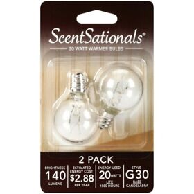 Scent Sationals 20 Watt Replacement Wax Warmer Clear Light Bulbs 2