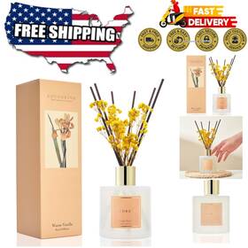 Scented Reed Diffuser 764097401156 Long Lasting Warm Vanilla 6.7oz Perfect For Home And Office Decor