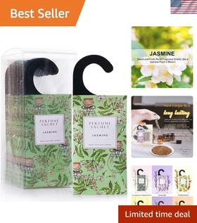 Scented Sachets 718235093932 12-pack Jasmine - Elegant Air Fresheners For Lasting Freshness