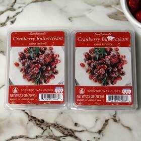 Scentsationals 843283151836 2pc Lot Scented Wax Cubes Melts 2.5oz Cranberry Buttercream X2