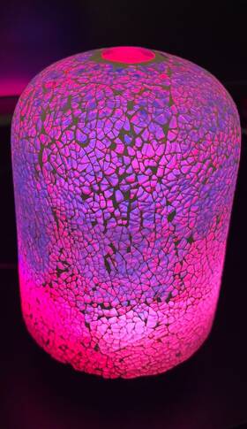 Scentsationals 877991056367 Essential Oil Diffuser Kara Mosaic Changeable Rotating Light Blue