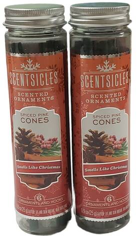 01647 Scentsicles Spiced Pine Cones 6 Ct. 12 Total Scented Ornaments Lot Of 2