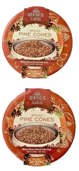 Scentsicles 846396018669 Lot Of 2 - Spiced Pine Cones Flameless Fragrance Tins 2.8 Oz. Each