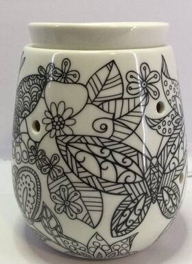 110037177 Scentsy Color It Yourself Flowers Butterflies Full Size Wax Warmer