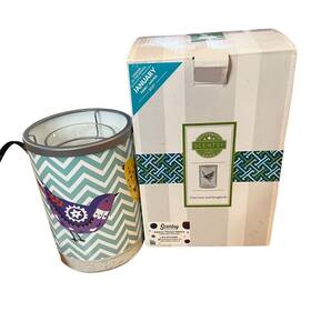 1105-40592 Scentsy Wax Warmer Chevrons And Songbirds With Cement Base Birds Retired
