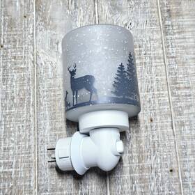 1380 Scentsy Plug In Wax Scent Mini Warmer Forest Scene Snowy Trees Deer Winter