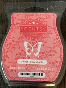 16231 Scentsy Sweet Pea And Vanilla Bars Discontinued Wax Bar 1 Used Warmer Melt
