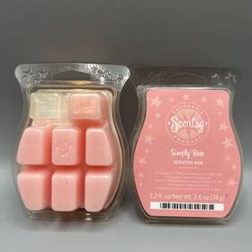 16240 Scentsy Inch Simply Rose Wax Bars 2 Pack - 1 Has Been Opened Pink 2.6 Oz