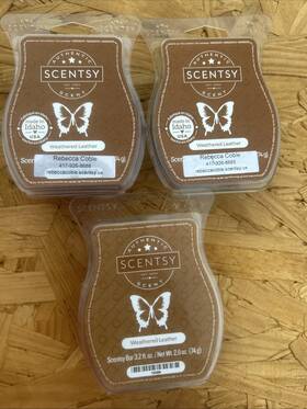 16388 Scentsy Wax Bars Lot Of 3 Weathered Leather