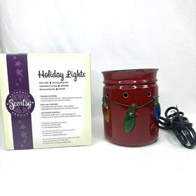 16409-holiday Scentsy Christmas Inch Holiday Lights Electric Wax Warmer Full Size Retired Red