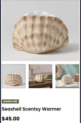 18628 Scentsy Seashell Wax Warmer With Thunderstorm French Lavender Sea Salt And Avoc