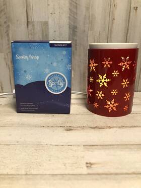 24111 Scentsy Holiday Full Size Electric Wax Warmer Wrap For Core Snowburst Euc