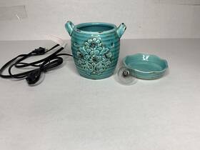 26975 Scentsy Rustic Bloom Wax Warmer Turquoise Floral Full Plug In Retired