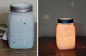 29915 Scentsy Chasing Fireflies Warmer Light Blue Mason Jar Full-size Firefly Heidi