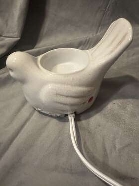 Sce-29920 Scentsy 29920 Wax Warmer White Song Bird Crackle Finish Farmhouse Style Vgc
