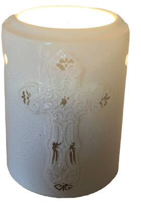 29922 Scentsy Wax Warmer Antique Cross Discontinued Base Only No Lid